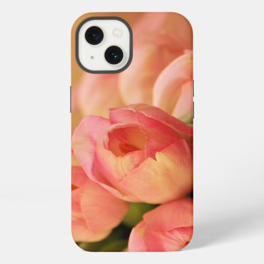 Romantische Roze Vlinder Tulp iPhone Hoesje (Achterkant)