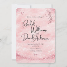 Romantische Roze Watercolor Trouwuitnodiging 