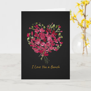 Romantische Roze Waterverf Bloem 'Ik Hou van Jou' Kaart