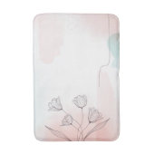 Romantische Roze Waterverf Floral Badmat (Voorkant Verticaal)
