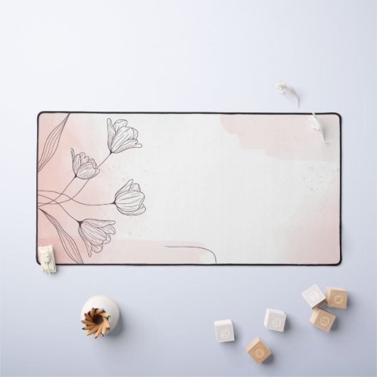 Romantische Roze Waterverf Floral Bureaumat (Kindertafel)