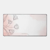 Romantische Roze Waterverf Floral Bureaumat (Voorkant)