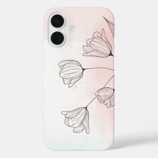 Romantische Roze Waterverf Floral Case-Mate iPhone Case (Achterkant)