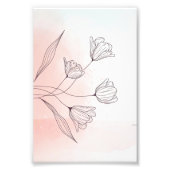 Romantische Roze Waterverf Floral Foto Afdruk (Voorkant)