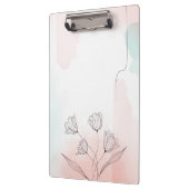 Romantische Roze Waterverf Floral Klembord (Links)