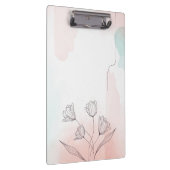 Romantische Roze Waterverf Floral Klembord (Rechts)