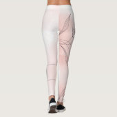 Romantische Roze Waterverf Floral Leggings (Achterkant)