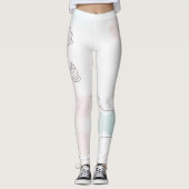 Romantische Roze Waterverf Floral Leggings (Voorkant)