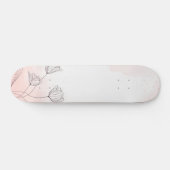 Romantische Roze Waterverf Floral Persoonlijk Skateboard (Horizontaal)