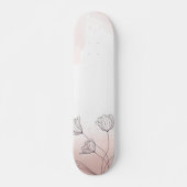 Romantische Roze Waterverf Floral Persoonlijk Skateboard (Voorkant)