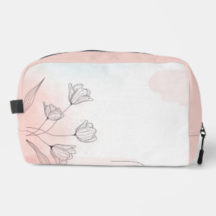 Romantische Roze Waterverf Floral Toilettasje