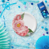 Romantische Roze Waterverf Pioenen Floral Papieren Bordje (Feest)