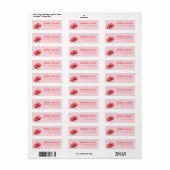 Romantische Roze Waterverf Pioenrozen Etiket (Full Sheet)