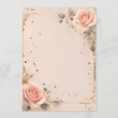 Romantische Roze Waterverf Roos Bruiloft Kaart (Achterkant)