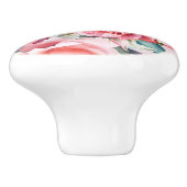 Romantische Roze Waterverf Rozen Keramische Knop (Zijkant)