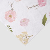 Romantische Roze Waterverf Tuin Bloemen Tissuepapier (Detail)