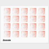 Romantische Roze Waterverf Vierkante Sticker (Vel)