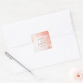 Romantische Roze Waterverf Vierkante Sticker (Envelop)