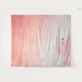 Romantische Roze Waterverfgradiënt Wandkleed (Voorkant (horizontaal))