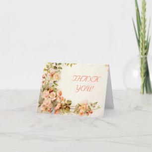 Romantische roze wedding Thank You Bedankkaart