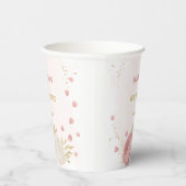 Romantische roze witte bloemen gouden botanische papieren bekers (Rechts)