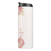 Romantische roze witte & gouden bloem thermosbeker (Geroteerd rechts)