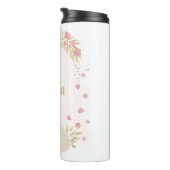 Romantische roze witte & gouden bloem thermosbeker (Geroteerd rechts)
