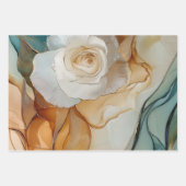 Romantische Roze Witte Roos Bloemen Bruiloftsdouch Inpakpapier Vel (Voorkant 3)