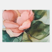 Romantische Roze Witte Roos Bloemige Bruidsfeest Inpakpapier Vel (Voorkant 2)