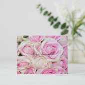 Romantische Roze Witte Rozen Briefkaart (Staand voorkant)