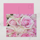 Romantische Roze Witte Rozen Briefkaart (Voorkant / Achterkant)