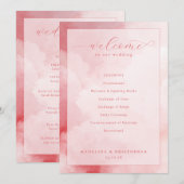 Romantische Roze Wolk Trouwceremonie Programmakaart (Voorkant / Achterkant)