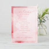 Romantische Roze Wolk Trouwceremonie Programmakaart (Staand voorkant)