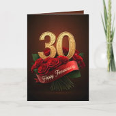 Romantische rozen 30ste bruiloft Jubileum Kaart (Voorkant)