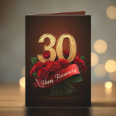 Romantische rozen 30ste bruiloft Jubileum Kaart