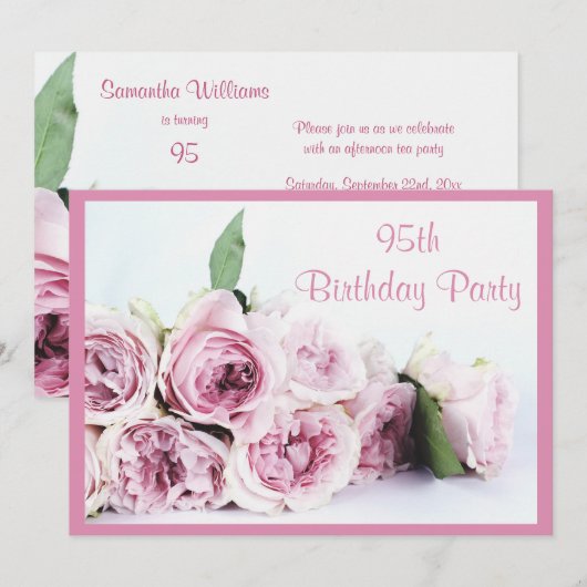 Romantische Rozen 95ste verjaardag Kaart (Voorkant / Achterkant)