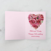 Romantische rozen aangepaste tekst huwelijksjubile kaart (Binnen)
