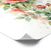 Romantische Rozen Aquarel Kunst Poster (Hoek)