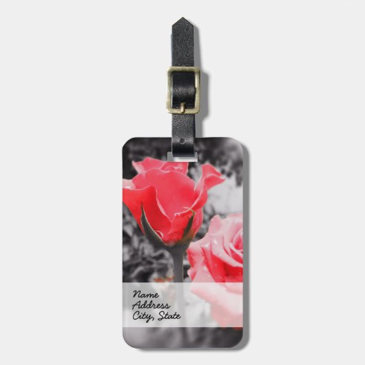 Romantische Rozen Bagagelabel (Voorkant verticaal)