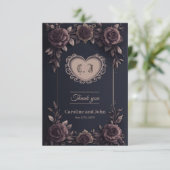 Romantische  rozen. bedankkaart (Staand voorkant)