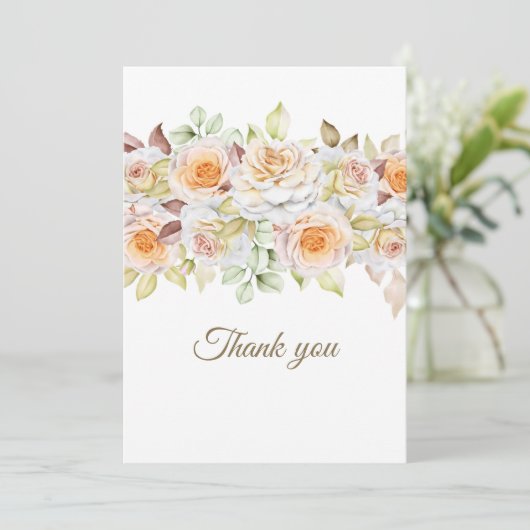 Romantische Rozen Bedankkaart (Staand voorkant)