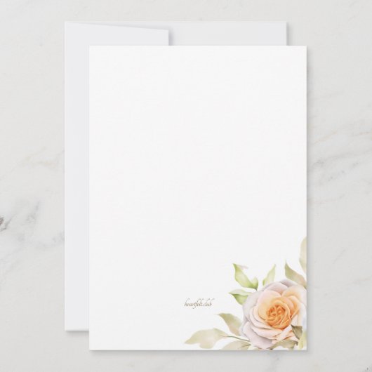 Romantische Rozen Bedankkaart (Achterkant)