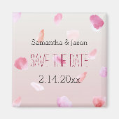 Romantische Rozen bloemblaadjes Save the Date Magneet (Voorkant)