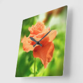 Romantische rozen bloemen #2 vierkante klok (Hoek)