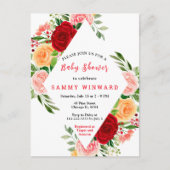 Romantische Rozen Bloemen Baby shower Briefkaart (Voorkant)