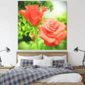 Romantische Rozen bloemen Canvas Afdruk (Insitu (Slaapkamer))