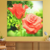 Romantische Rozen bloemen Canvas Afdruk (Insitu (Woonkamer))