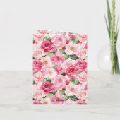 Romantische Rozen Bloemen Dank u Kaart (Achterkant)