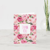 Romantische Rozen Bloemen Dank u Kaart (Voorkant)