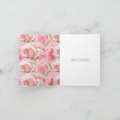 Romantische Rozen Bloemen Dank u Kaart (Binnen)